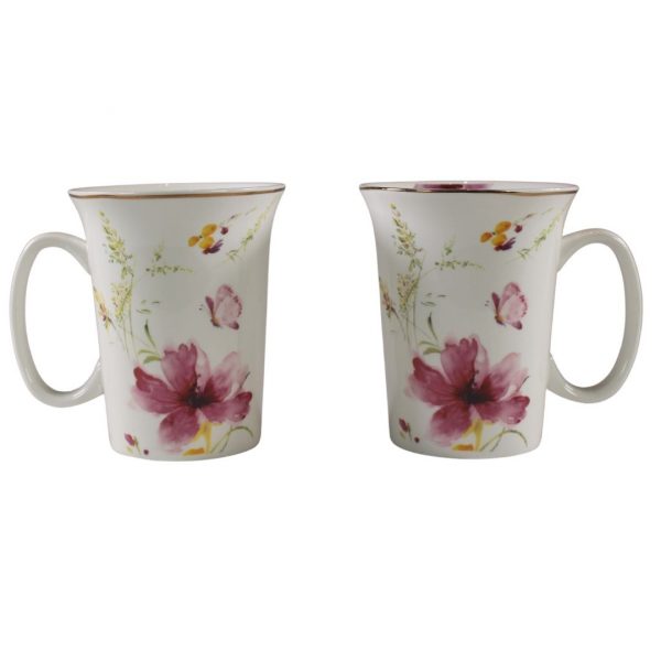 Set of 2 Floral Mugs