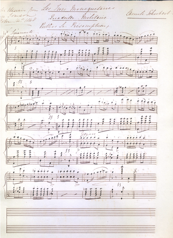 A sheet of handwritten music.