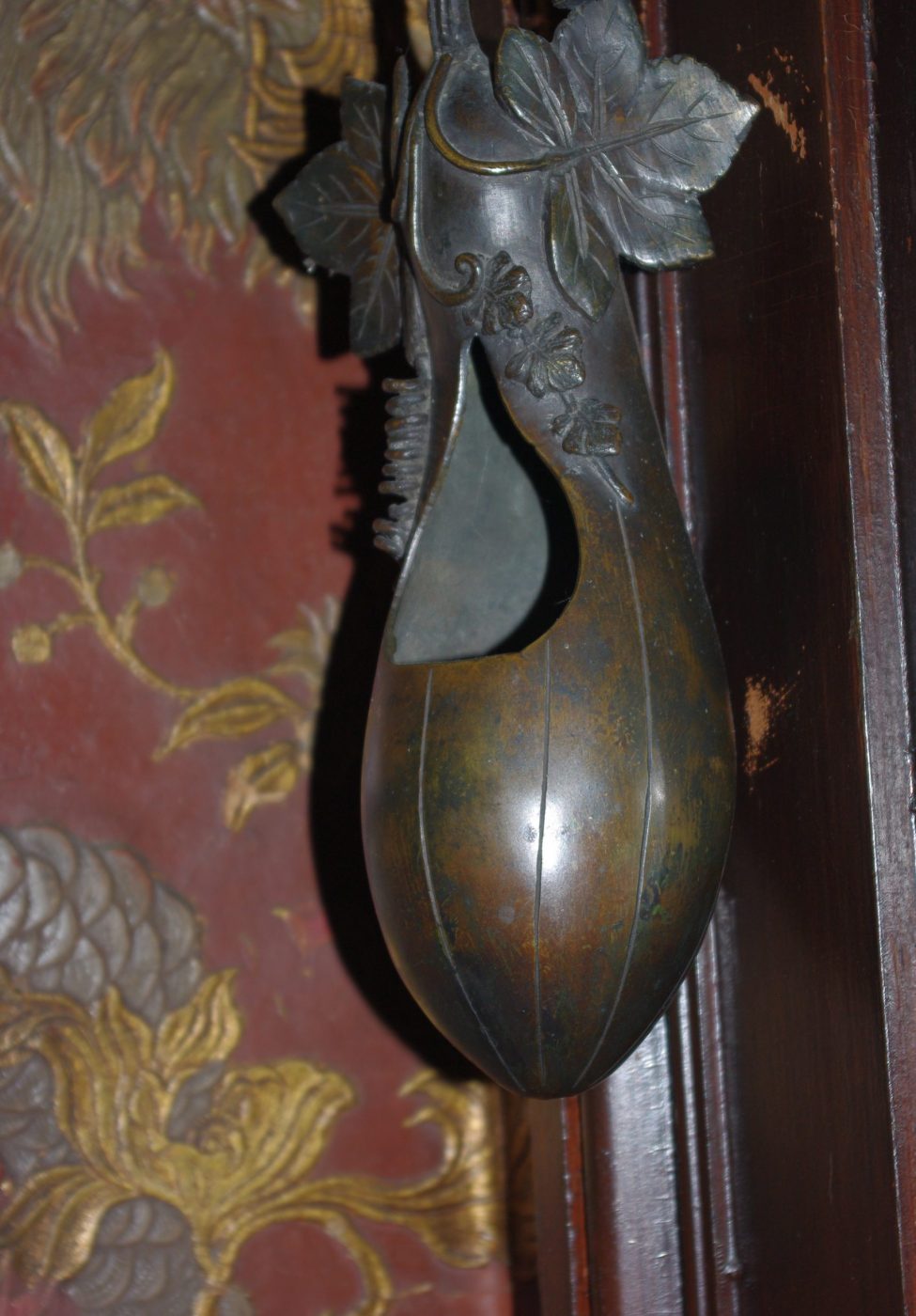 Gourd-Shaped Hanging Flower Vase c. 1895. Photographed in situ hanging in the front hall of Eldon House. Photo by S. Butlin.