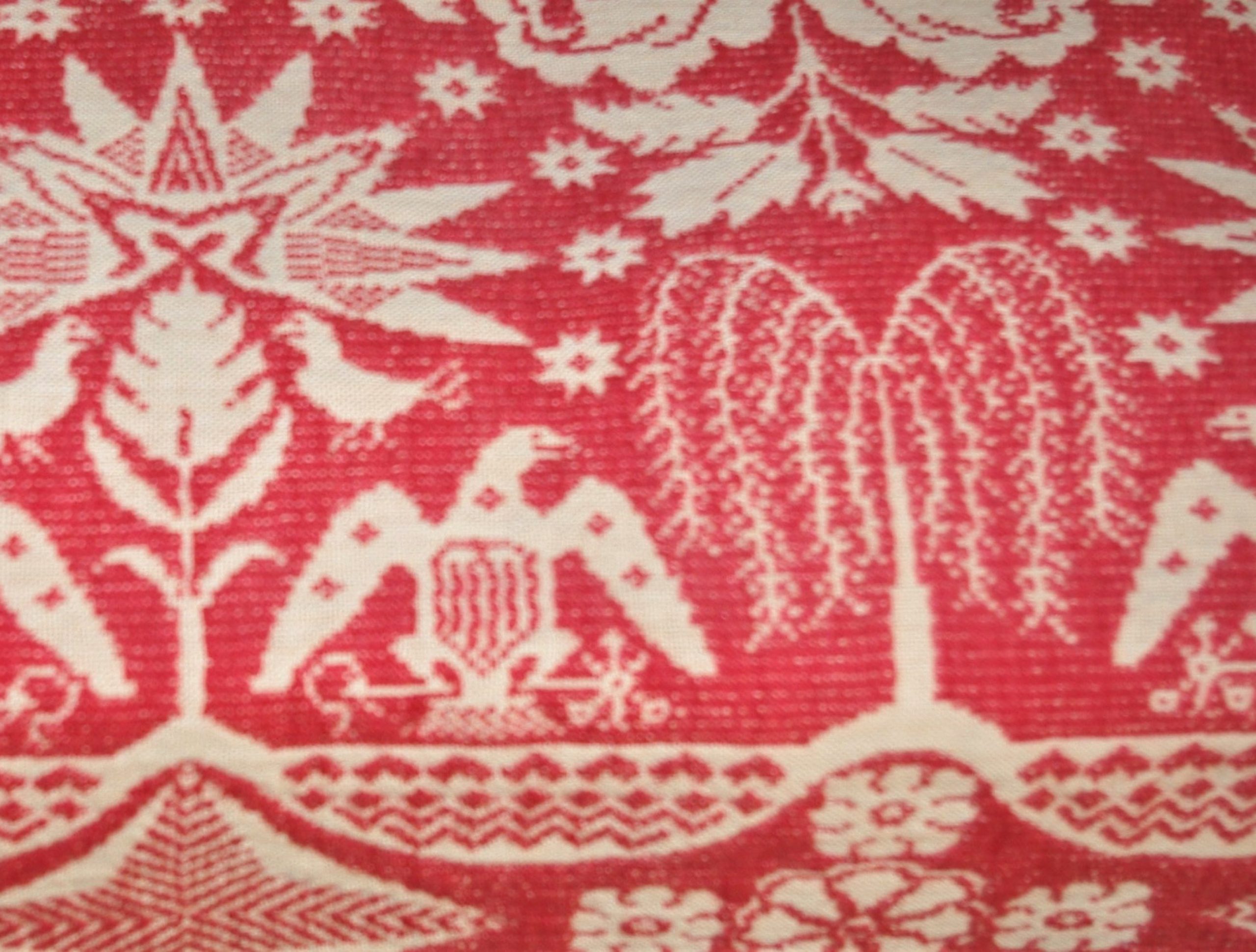 Cambell red coverlet, detail
